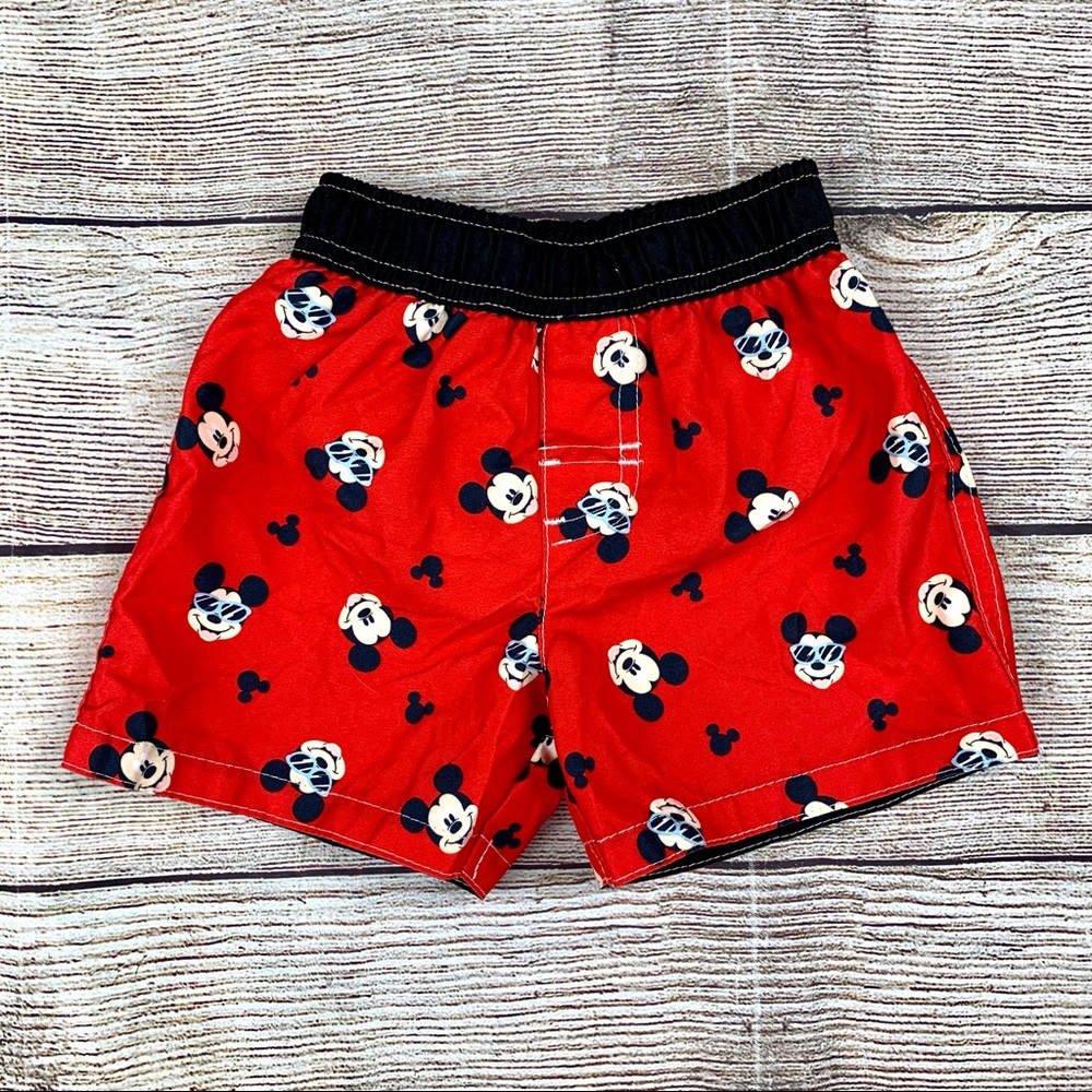 Disney Baby 6/9m Red Mickey Mouse Swim Trunks